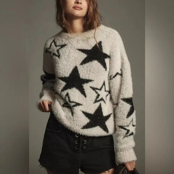 PILCRO Anthropologie Patterned Eyelash Sweater Size Small - Picture 2 of 8